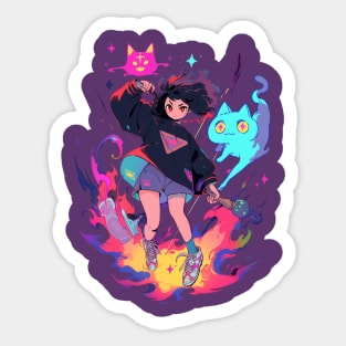 Cat adventure time Sticker